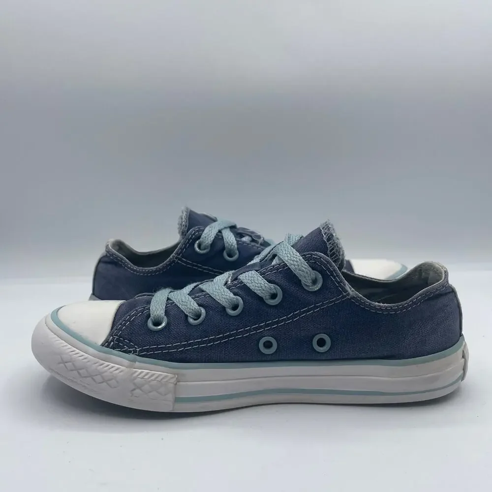 Converse All Star Double Tongue Blue Canvas Blue Low Shoes Junior Youth 1